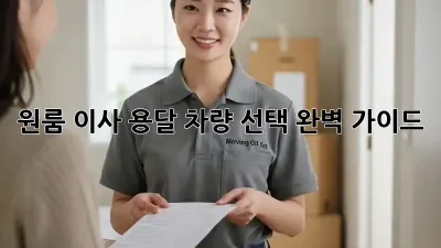 원룸 이사, 용달 차량 선택 완벽 가이드!