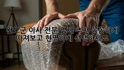 완도군 이사 전문 업체 추천: 꼼꼼하게 따져보고 현명하게 선택하세요!
