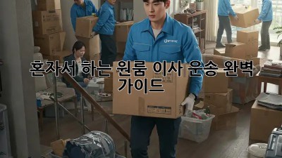 혼자서 하는 원룸 이사, 운송 완벽 가이드!